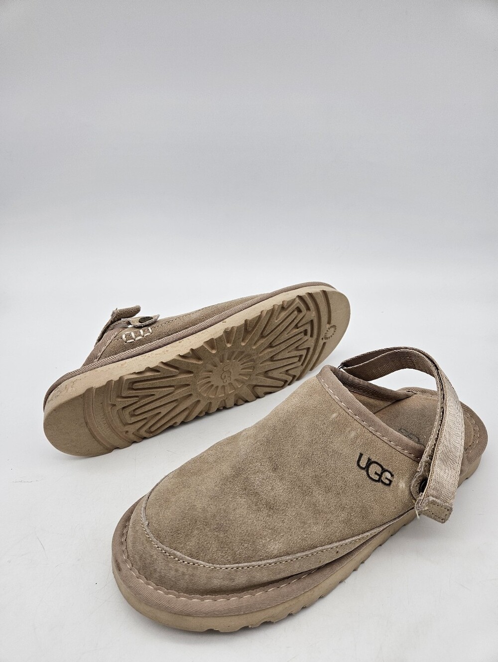 UGG Goldenstar Suede Clog Slippers Women’s Sz 10 Brown Adj. Strap Australia made